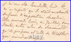 HUYSMANS Lettre autographe signée Renouard Whistler 1902