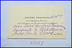 Henri Bergson belle carte autographe manuscrite