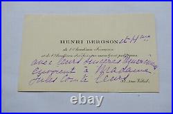 Henri bergson belle carte autographe manuscrite