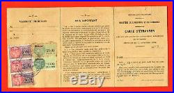 Ile de La REUNION / carte d'étranger 1957 timbres fiscaux fortes valeurs