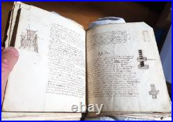 Important ensemble de manuscrits de physique-chimie XIXème, nombreux schémas