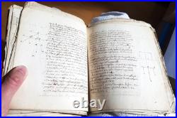 Important ensemble de manuscrits de physique-chimie XIXème, nombreux schémas