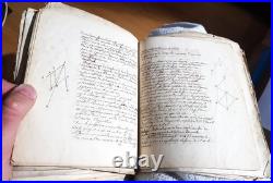 Important ensemble de manuscrits de physique-chimie XIXème, nombreux schémas