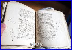 Important ensemble de manuscrits de physique-chimie XIXème, nombreux schémas