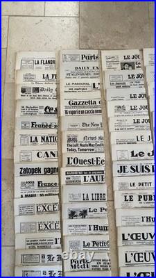 Important lot de unes de journaux anciens annees 1920 à 1940 et au delà