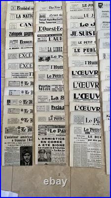 Important lot de unes de journaux anciens annees 1920 à 1940 et au delà
