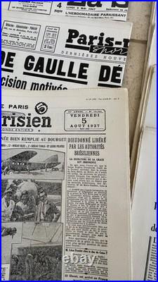 Important lot de unes de journaux anciens annees 1920 à 1940 et au delà