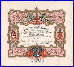 Invitation. Banquet at Guildhall. 1871. By Lord Mayor Sills John Gibbons