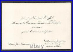 Invitation. Gustave Eiffel Maurice Le Grain. Cérémonie religieuse vers 1885