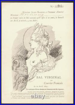 Invitation. Willette. Bal virginal du Courrier Français. Jules Roques. 1895