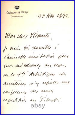 JEAN de Luxembourg Prince SIXTE DE BOURBON, l. A. S. À propos du Tibesti (1972)