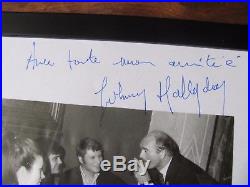JOHNNY HALLYDAY Dédicace Autographe JOHNNY HALLYDAY avec EDDY BARCLAY
