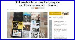 JOHNNY HALLYDAY Vinyle Signé Main Johnny Hallyday Lot 33 Tours dont 1 dédicacé