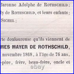 James Mayer De Rothschild 1868 Paris Banque Judaica