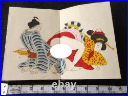 Japon Shunga Papier Photo Sur Mini Livre Ukiyoe Erotic Bloc de Bois print-f0908