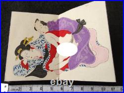 Japon Shunga Papier Photo Sur Mini Livre Ukiyoe Erotic Bloc de Bois print-f0908