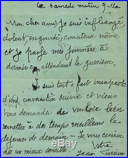 Jean LORRAIN billet autographe signé à Félicien CHAMPSAUR mars 1895
