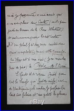 Jean Lorrain LAS 1892 Très belle lettre autographe signée Hotel Suisse Geneve
