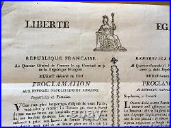 Joachim Murat. Proclamation Aux Refugies Napolitains Et Romains. 1801