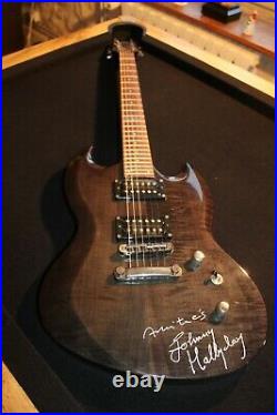 Johnny Hallyday Autographe Dedicace HALLYDAY Guitare + Certificat Authenticité