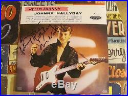 Johnny Hallyday Dedicace Autographe sur 33 TOURS HALLYDAY, Bon Noël à Courchevel