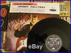 Johnny Hallyday Dedicace Autographe sur 33 TOURS HALLYDAY, Bon Noël à Courchevel