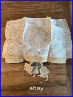 Joli Lot 4 chartes parchemin XVIIe Lille Douai Orchies rentes foncières sceaux