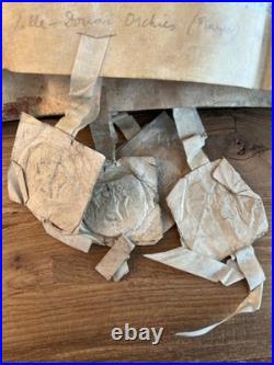 Joli Lot 4 chartes parchemin XVIIe Lille Douai Orchies rentes foncières sceaux