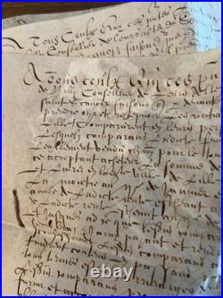 Joli Lot 4 chartes parchemin XVIIe Lille Douai Orchies rentes foncières sceaux