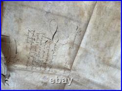 Joli Lot 4 chartes parchemin XVIIe Lille Douai Orchies rentes foncières sceaux