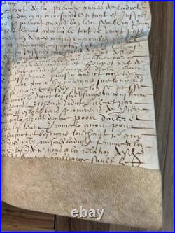 Joli Lot 4 chartes parchemin XVIIe Lille Douai Orchies rentes foncières sceaux