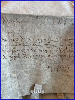 Joli Lot 4 chartes parchemin XVIIe Lille Douai Orchies rentes foncières sceaux