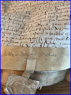 Joli Lot 4 chartes parchemin XVIIe Lille Douai Orchies rentes foncières sceaux