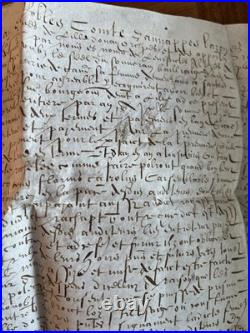 Joli Lot 4 chartes parchemin XVIIe Lille Douai Orchies rentes foncières sceaux