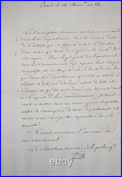 Joseph FOUCHÉ Lettre manuscrite signée Retard de conscription Napoléon Joseph FOUCHÉ Lettre manuscrite signée Retard de conscription Napoléon
