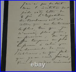Joseph Paul Meslé Lettre autographe signée Exposition de Bordeaux 1900