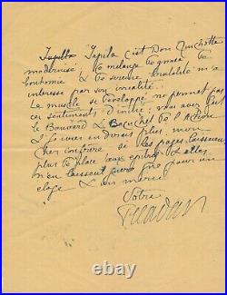 Joséphin PELADAN lettre autographe signée Jupila Bouvard et Pécuchet