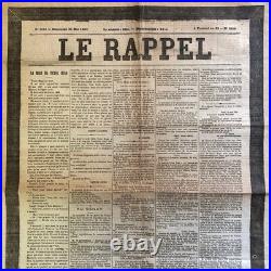 Journal LE RAPPEL 24 mai 1885 # LA MORT DE VICTOR HUGO Réactions au Sénat