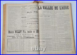 Journaux anciens reliés La Vallée de l'Aube Volume complet Collection