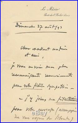 Jules Massenet autographe signée Armand Silvestre 1893 Morand Drames sacrés