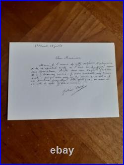 Julien GRACQ, écrivain (1910-2007), Carte autographe signée sur bristol
