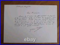 Julien GRACQ, écrivain (1910-2007), Carte autographe signée sur bristol