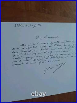 Julien GRACQ, écrivain (1910-2007), Carte autographe signée sur bristol