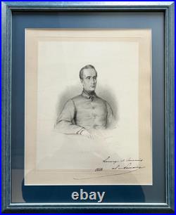 LAMARTINE Splendide portrait grand format signé Autographe Romantisme
