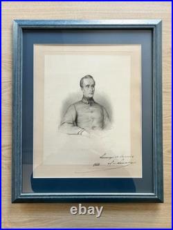 LAMARTINE Splendide portrait grand format signé Autographe Romantisme