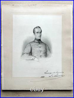 LAMARTINE Splendide portrait grand format signé Autographe Romantisme