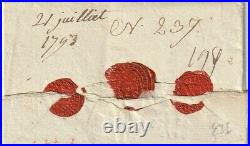 LES ANDELYS LETTRE 1793 marque postale 26/LES ANDELYS, CHARGE, P. PAYE EURE
