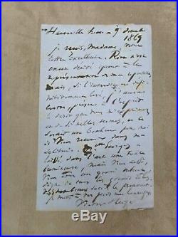 LETTRE signée de VICTOR HUGO. 1869. Adressée à MARIE LAURENT