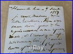 LETTRE signée de VICTOR HUGO. 1869. Adressée à MARIE LAURENT