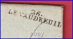 LE VAUDREUIL 27, Lettre de 1799 Marque postale 26. /LE VAUDREUIL (39X7) EURE